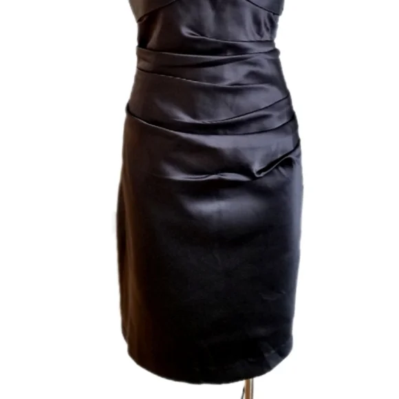 Bill Levkoff formal satin dress black size 10 - Picture 5 of 14